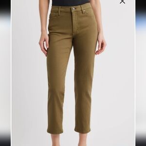 NWT Frame The Borrowed mid rise straight leg jeans Artichoke size 28